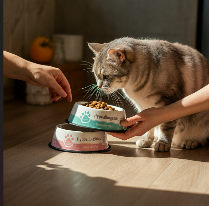 cat having food