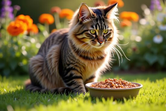 cat with grain-free food