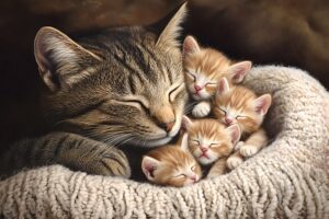 older cats and kitten