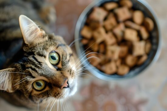 cats with wet food